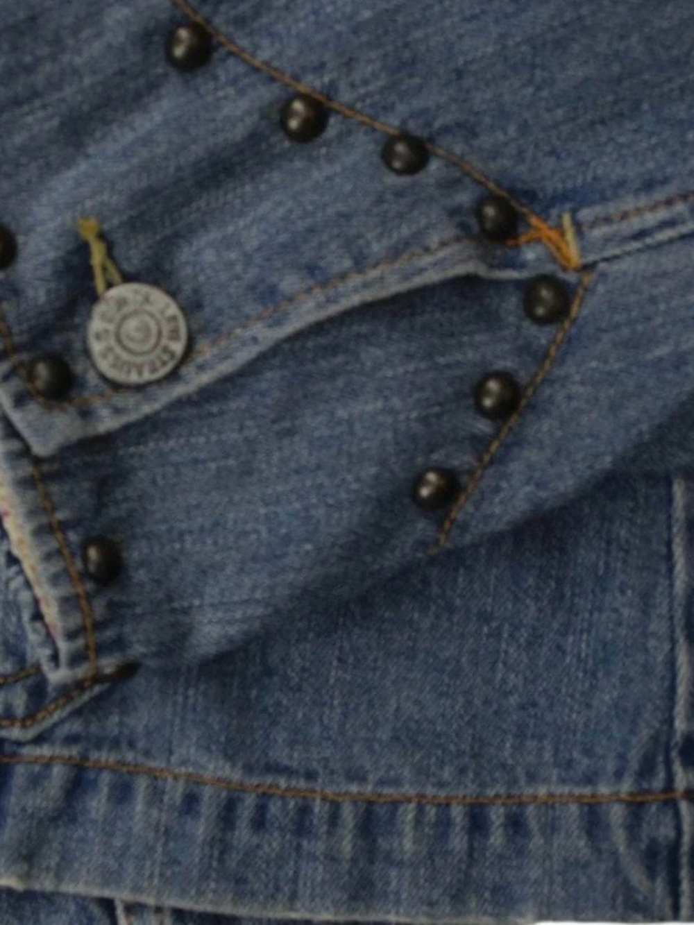 Levi’s Denim Blazer Jacket 1X Studded Y2K Western Boho Plus Size - Picture 6 of 10